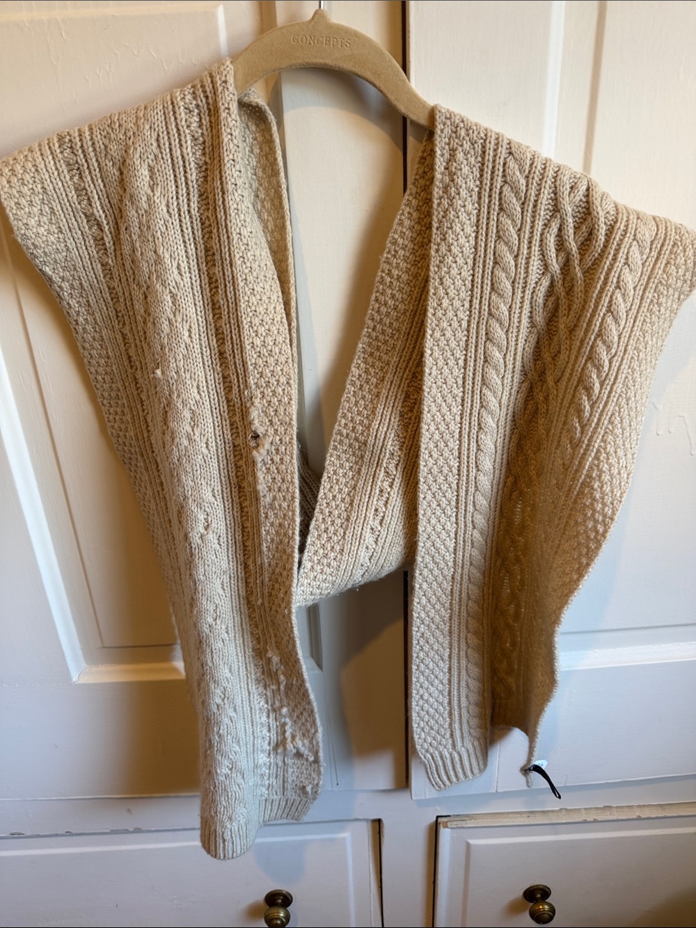 Wool & Cashmere Scarf - Cream